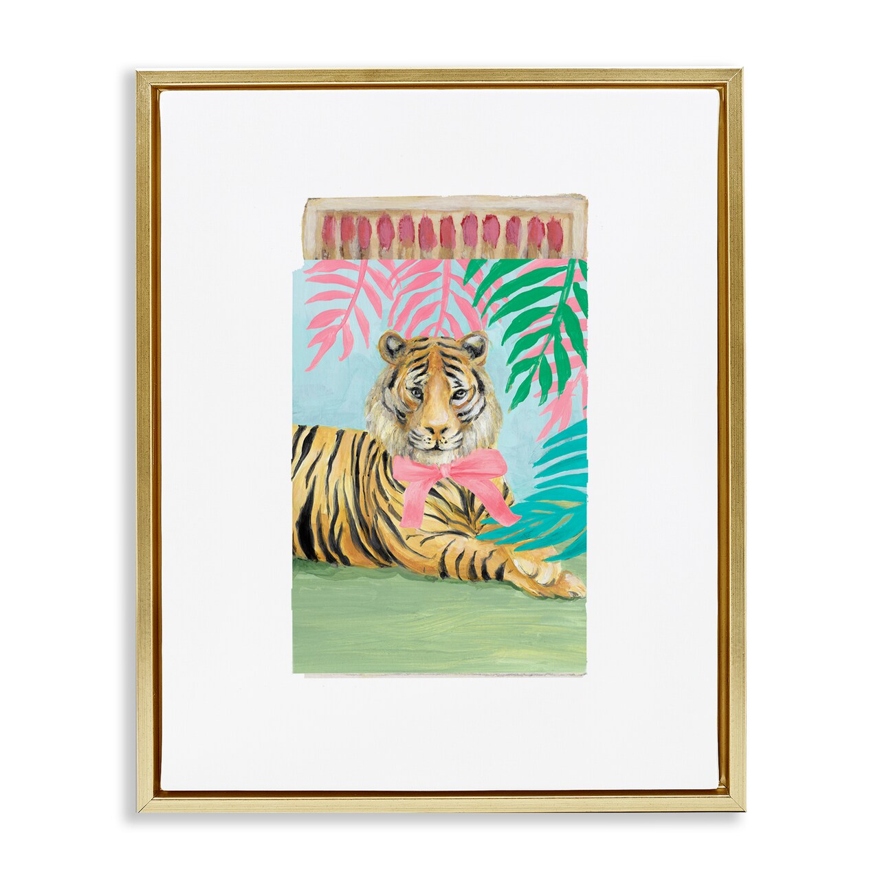 Stupell Industries Tropical Tiger Matchbook Floating Frame, design by Lanie Loreth